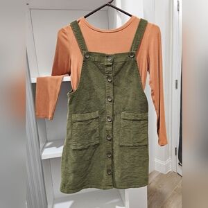 Dillard's Fall Outfit Corduroy Jumper and Shirt Girl size 12-14